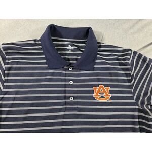 Auburn Tigers Performance Stretch Polo Shirt Mens‎ Large Blue Striped
